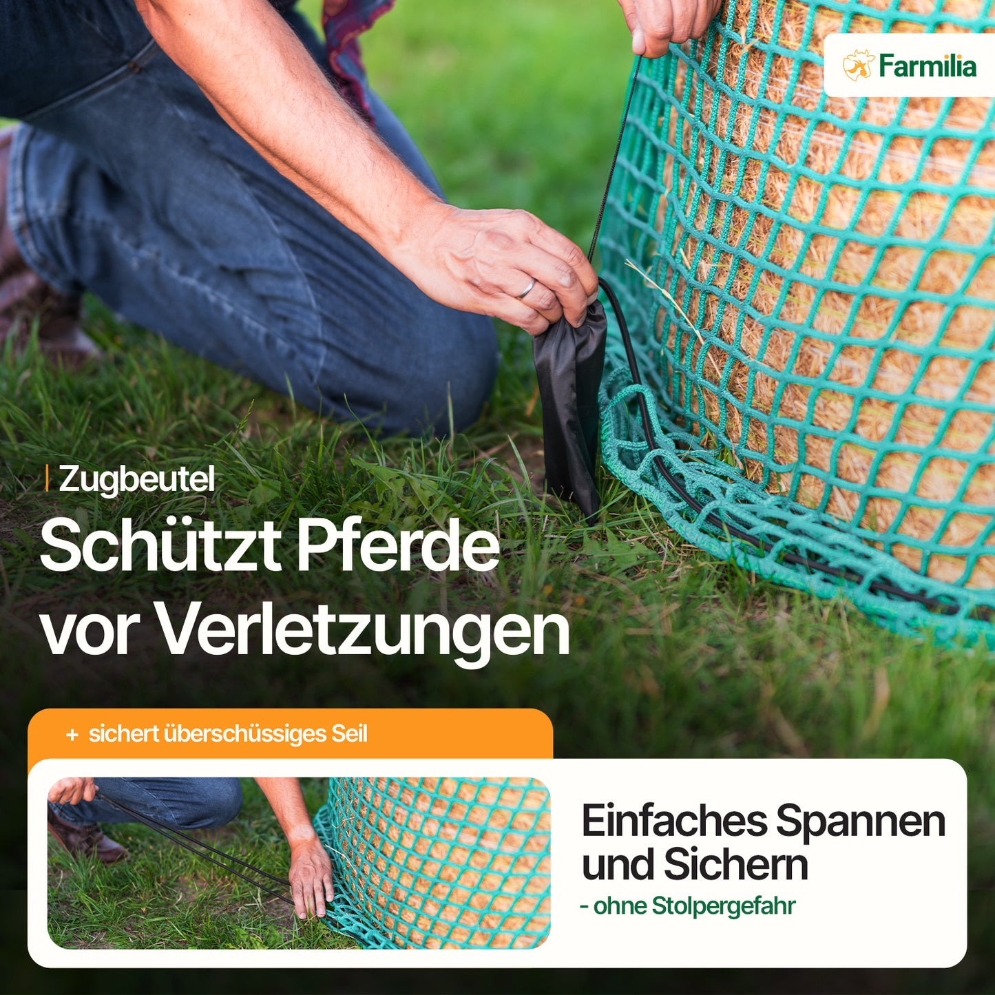 Heunetz für Rundballen 150x150x150 cm